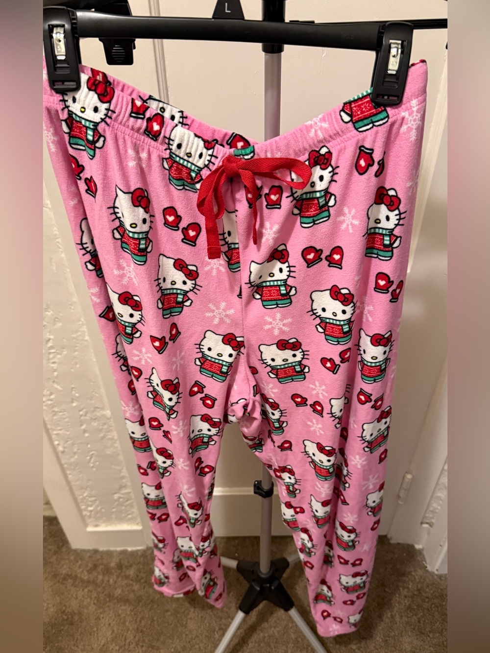 Hello Kitty Pink womens holiday Pajama Pants